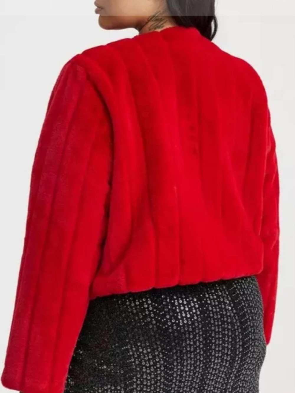 SUPER SOFT SZ 1 TORRID Red Faux Fur Jacket - Women's Cozy Coat - Picture 5 of 6